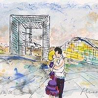 ◉限界特価◉ 絵画 リトグラフ パリ ウルバン ウシエ - 絵画/タペストリ