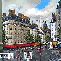 かわいい～！」 河本 圭 作品 油絵 パリの街角 油絵 - gilatlab.org.il